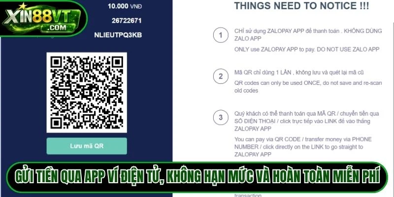 Gửi tiền qua app ví điện tử, không hạn mức và hoàn toàn miễn phí