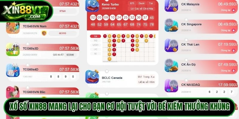 Xổ số XIN88 mang lại cho bạn cơ hội tuyệt vời để kiếm thưởng khủng